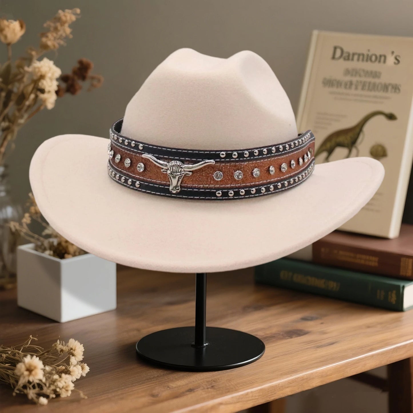 Hat Fashion Rhinestone Wide Brim Cowboy