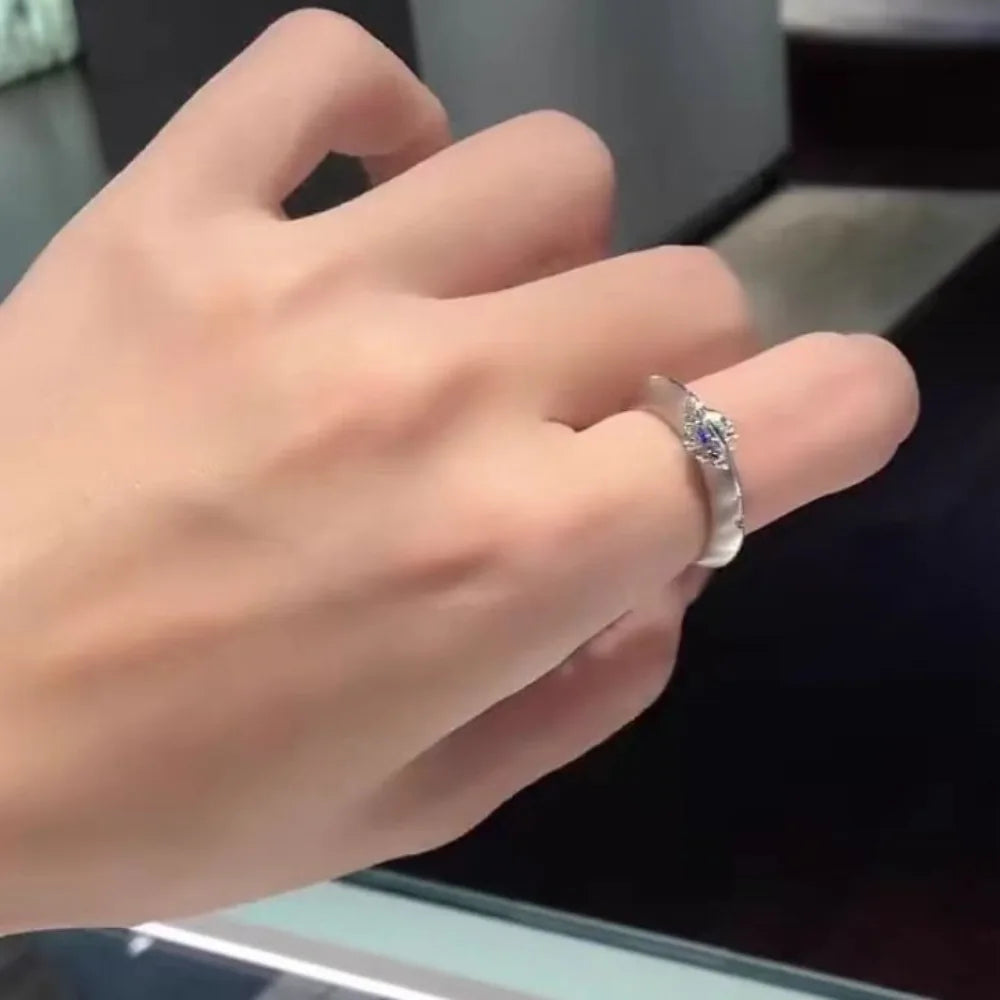 Ring Silver Star Rotatable diamond