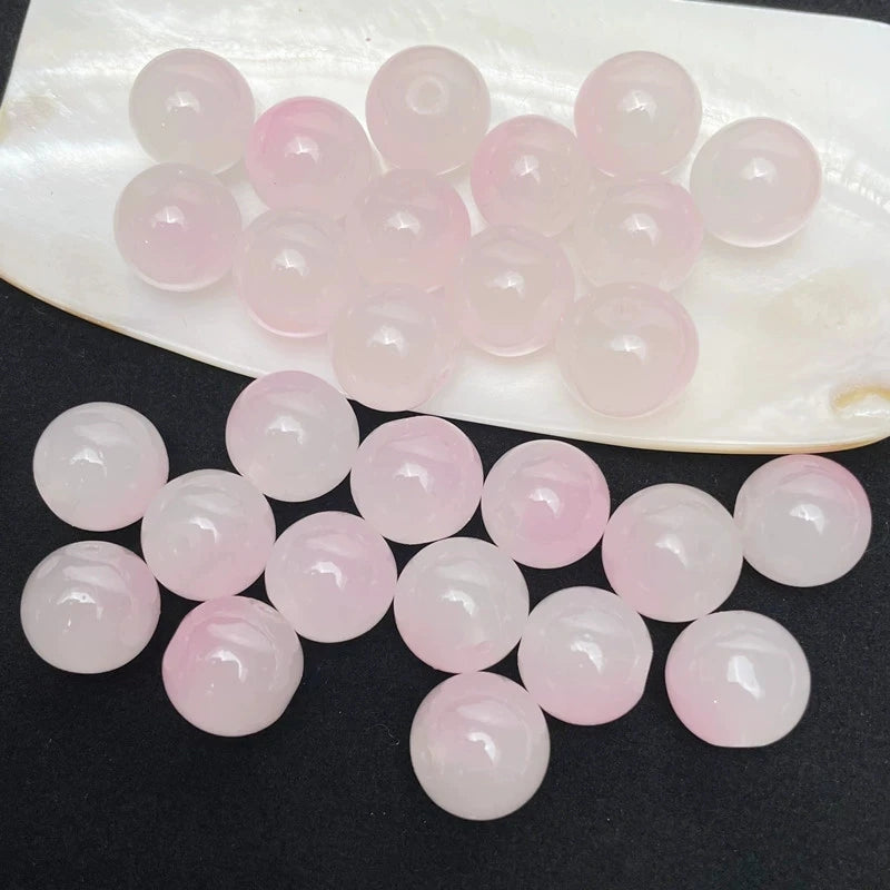 50pcs 8/10mm Dual Color Glass Round Loose Spacer Beads for Handmade Jewelry and Accessories