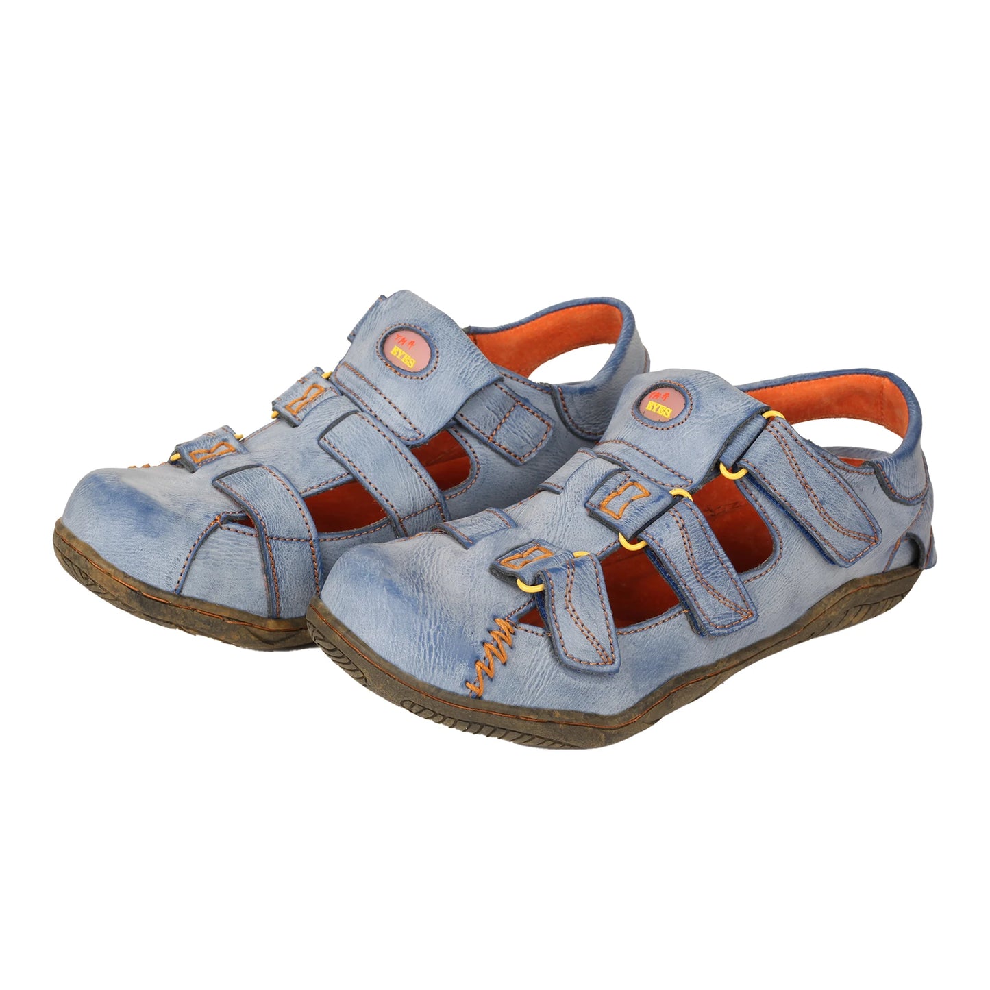 Women's Leather Sandal Closed Toe With Hook Loop