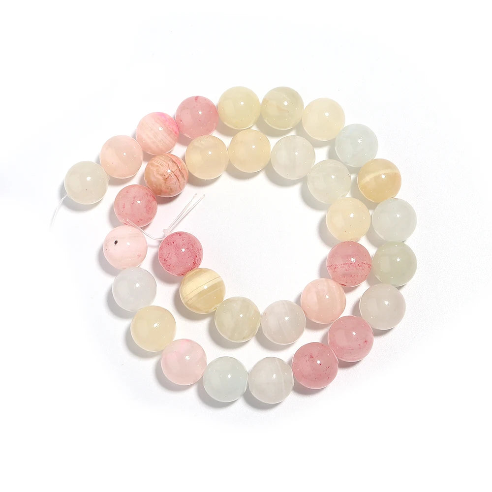Natural Colorful Jade Stone Beads Round For Jewelry Making