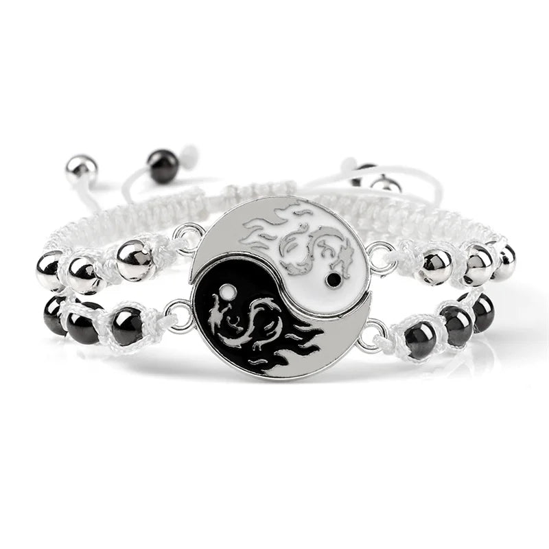 Bracelet Dragon Two Piece Set Yin Yang Jewelry