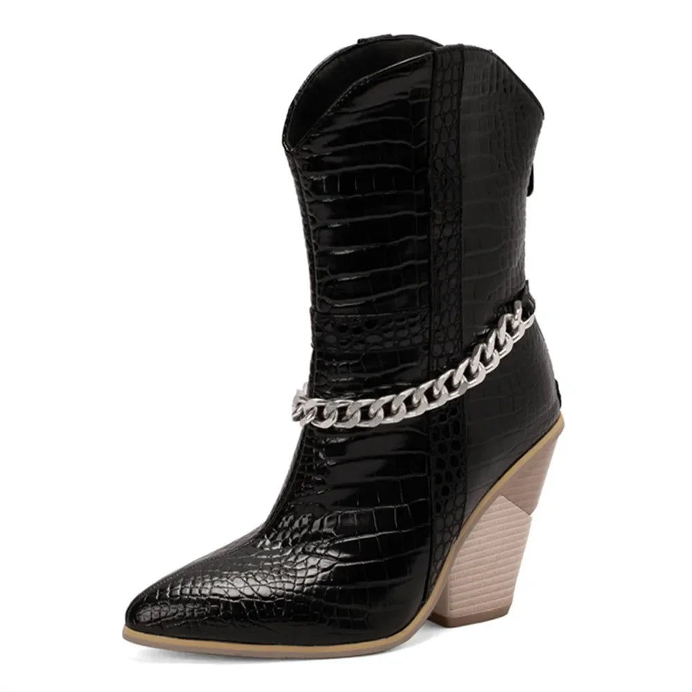 Womens Cowboy boots Snake Print