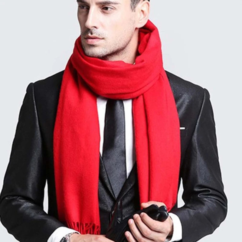 Scarf Wool Winter Warm Cashmere Thickened Tassels