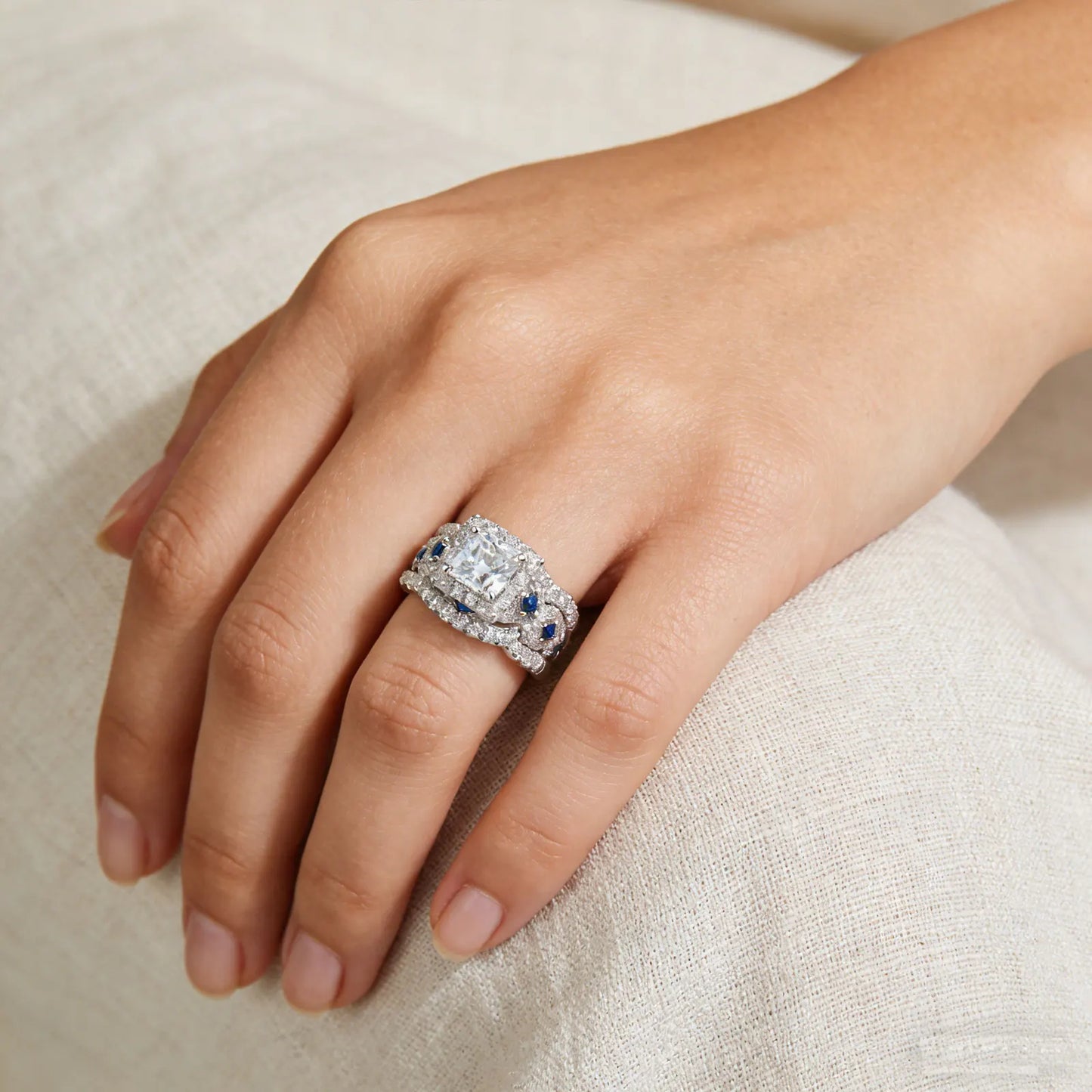 3-Piece Rings Set  925 Silver
