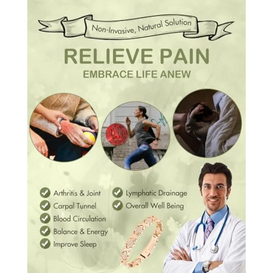 Magnetic Therapy Bracelet With Neodymium Magnets For Pain Relief