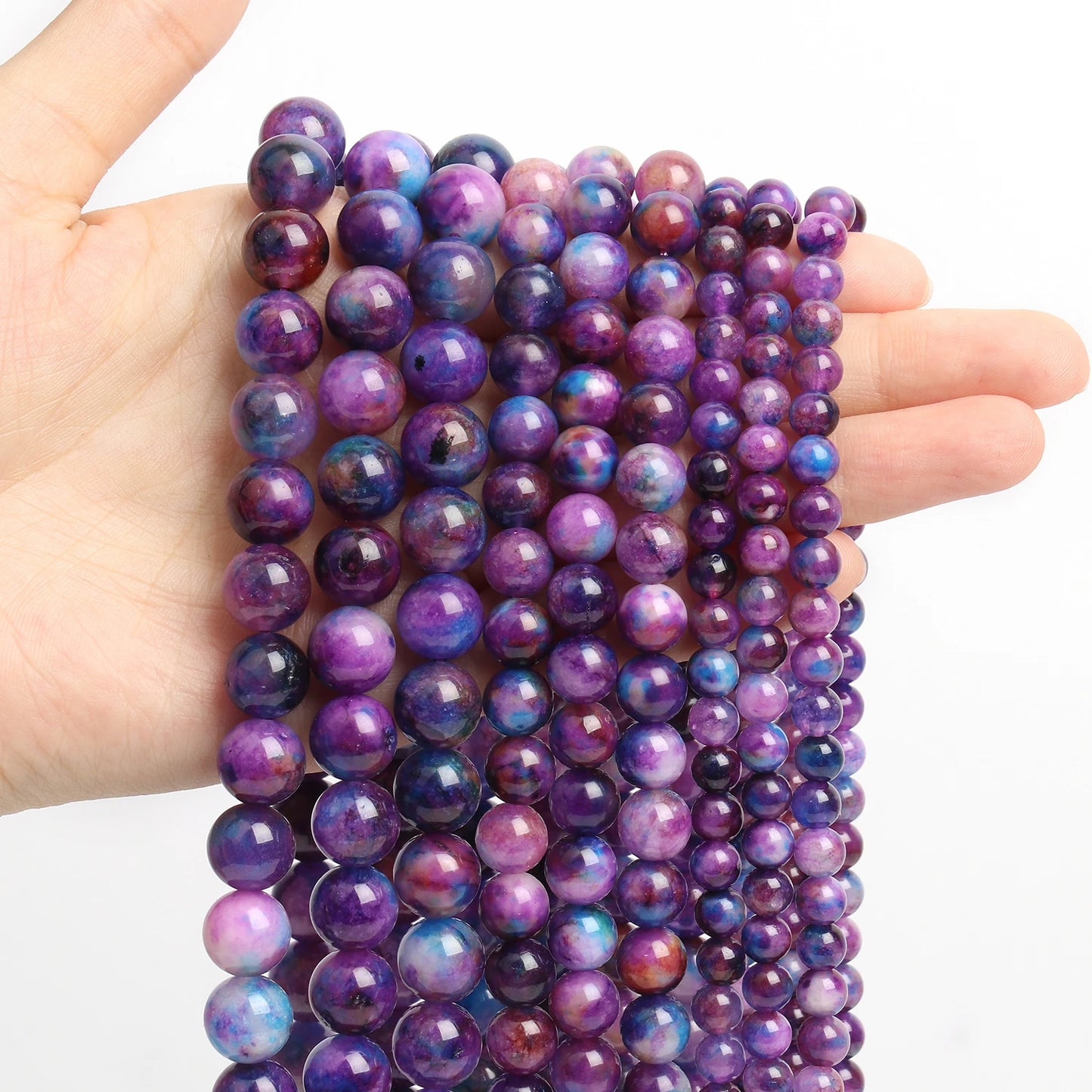 Natural Stone Round Beads Yooperlite Fire Sodalite Loose Spacer Beads