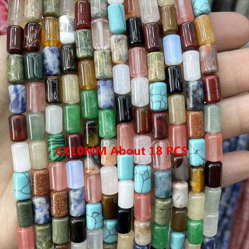 Natural Stone Beads For Jewelry Making Agate Quartz Wheel Beads