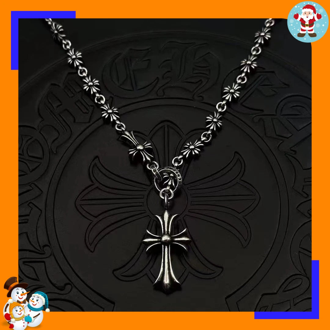 Cross Chain Necklace With Zircon