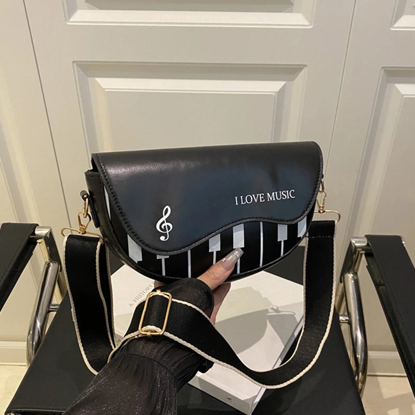 Shoulder Purse Musical Notes