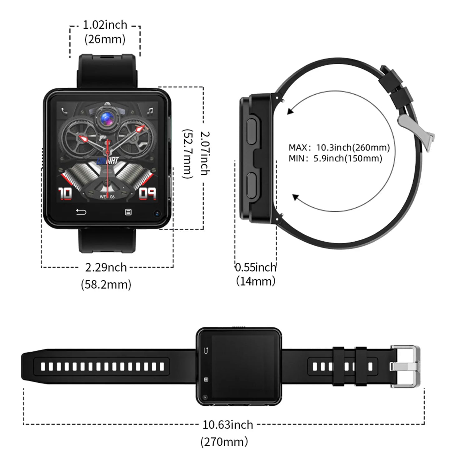 LOKMAT Appllp 2 Max Dual Camera Android Smart Watch