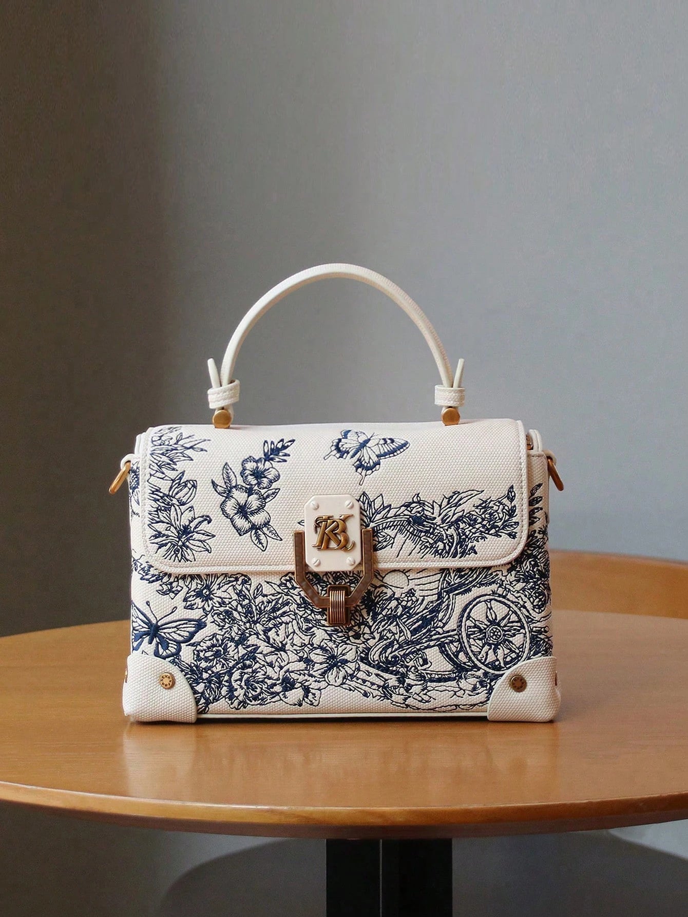 Handbag Leather With Embroidery