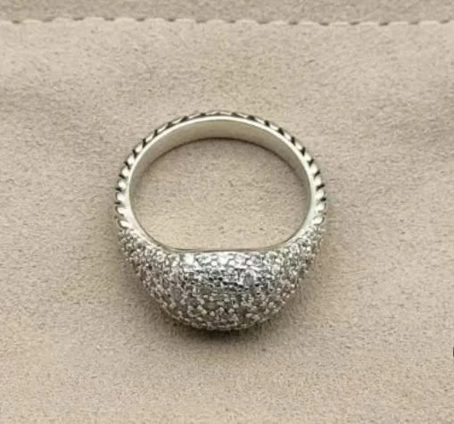 Ring Spiral Design Colored Crystal
