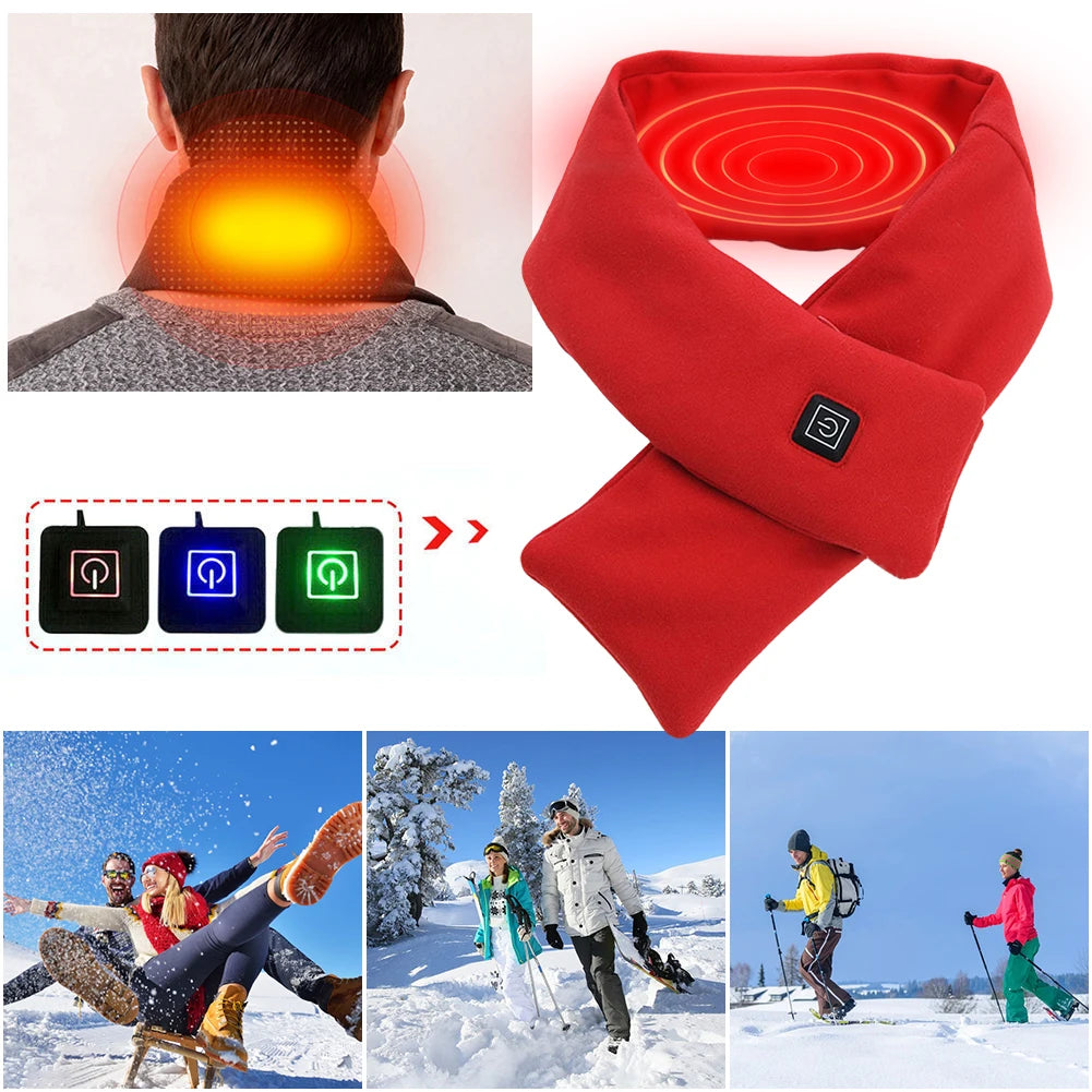 USB Rechargeable Electric Heated Scarf Neck Warmer For Outdoor Winter