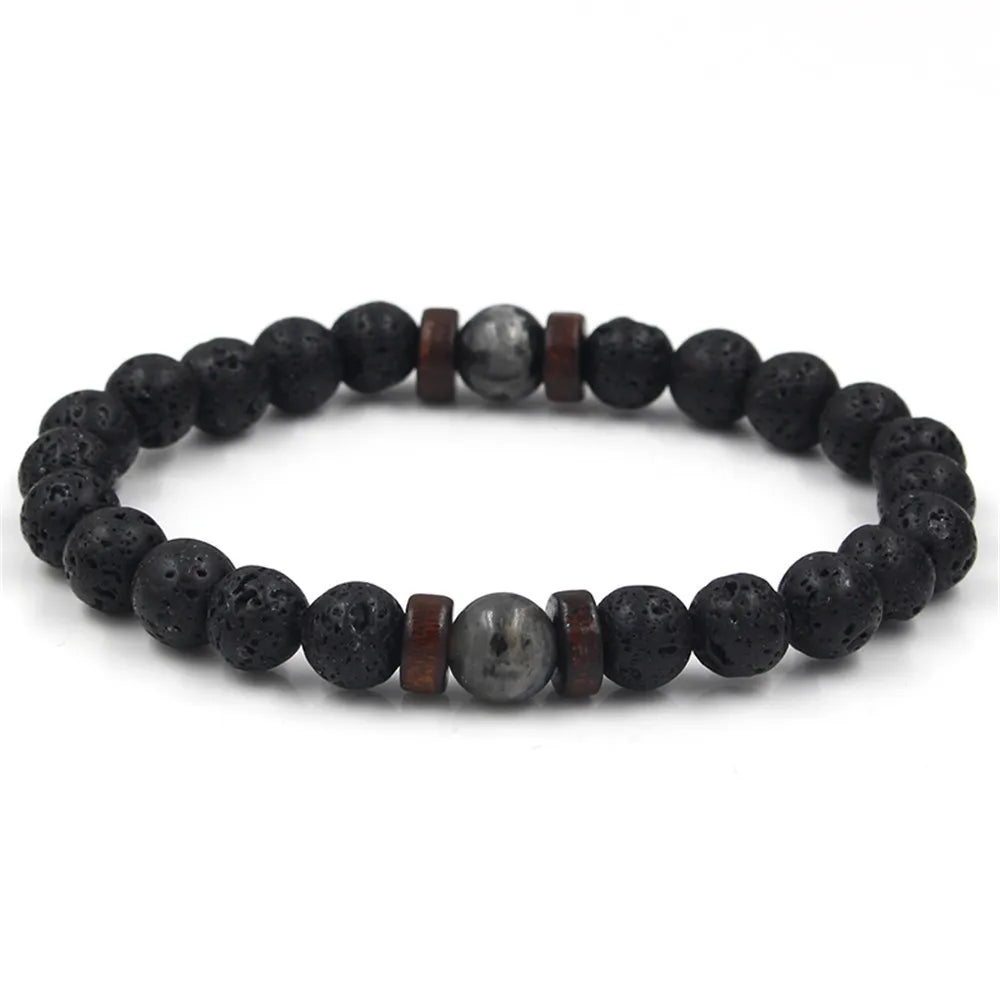 Volcanic Stone Bracelet For Men Women Tibetan Buddha