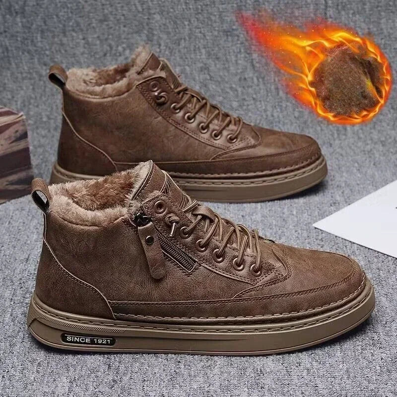 Men's Winter Boots Plush Lined Anti Slip Shoes