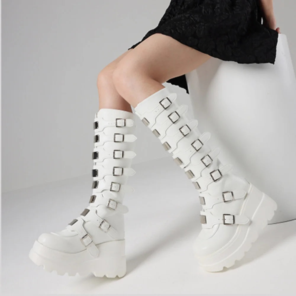 Combat Boots Women Platform Wedges