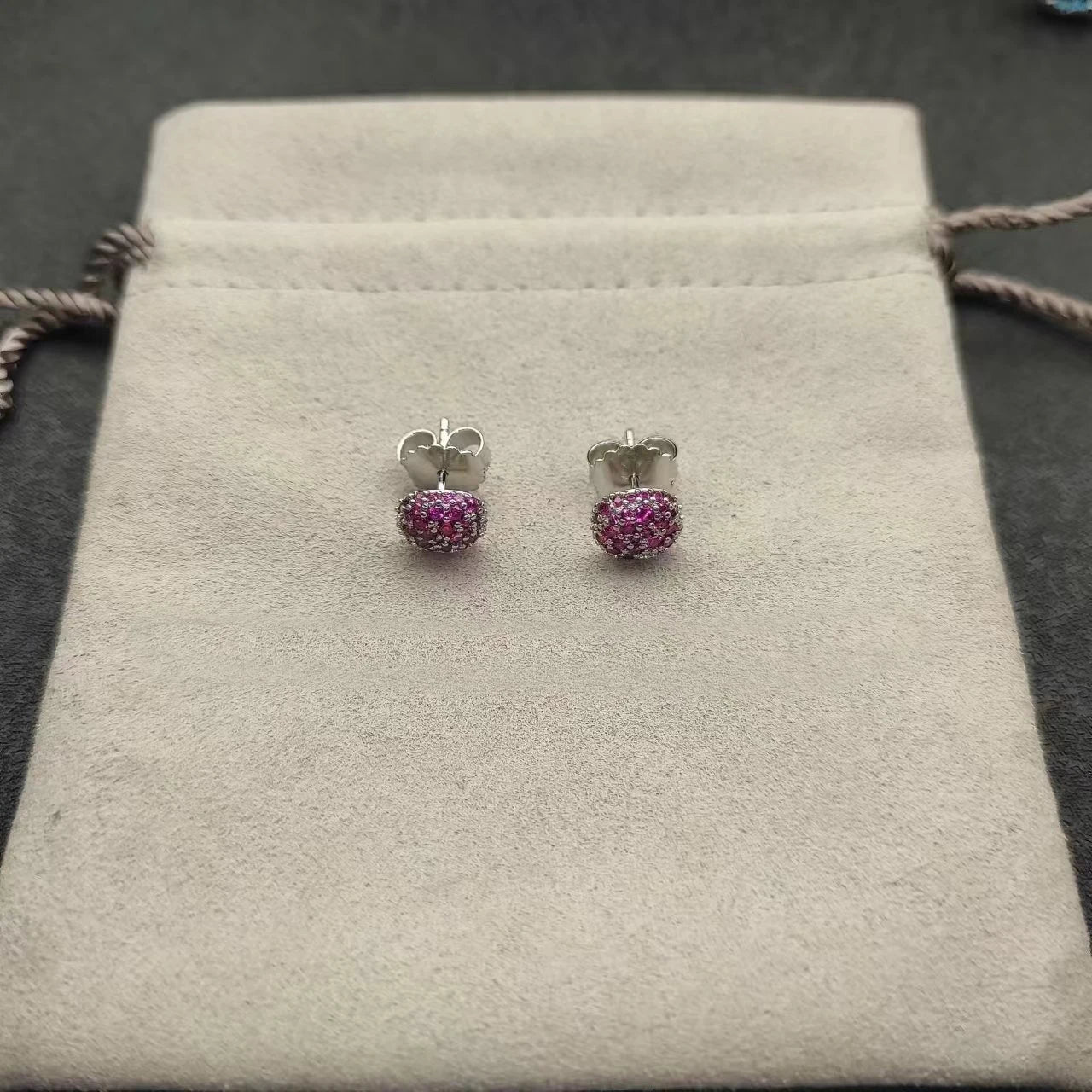 Sterling Silver Zircon Stud Earrings 925