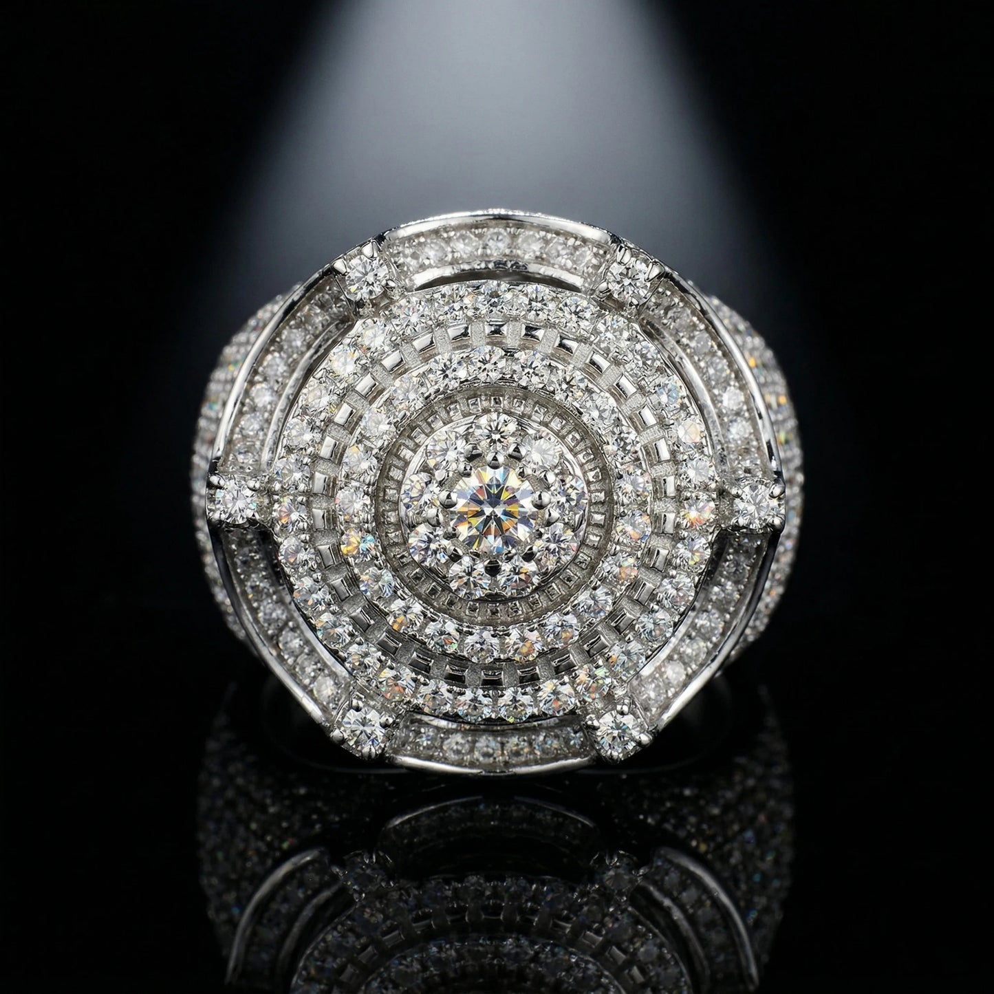 Moissanite Ring Sterling Silver