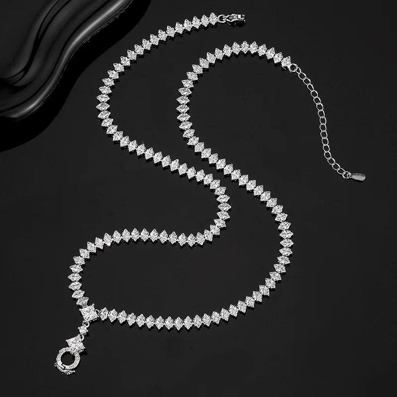 Necklace With Removable Button Horse Head Chain
