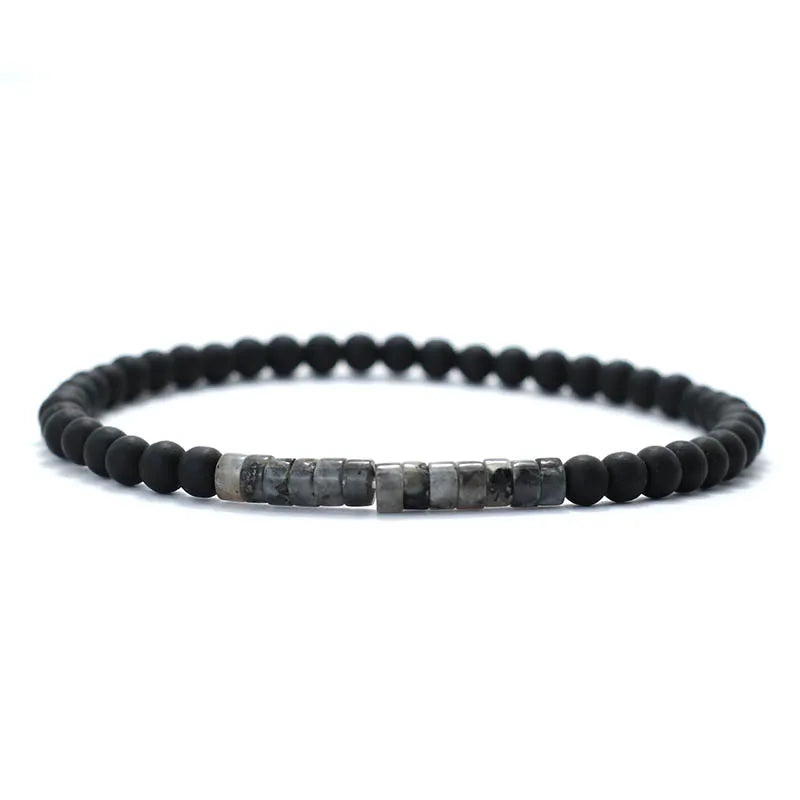 Bracelet Onyx 4mm Bead  Emperor Onyx Stone