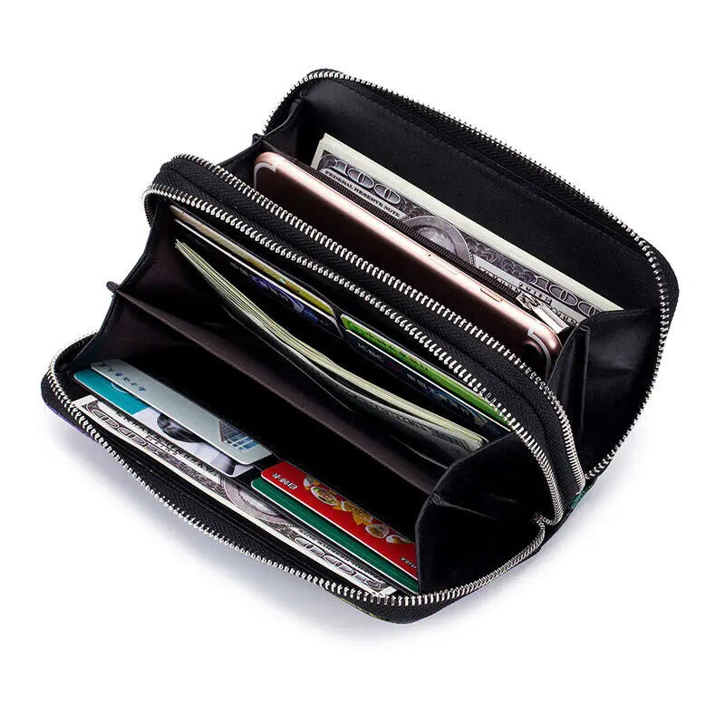 Genuine Leather Floral Wallet With Card Holder