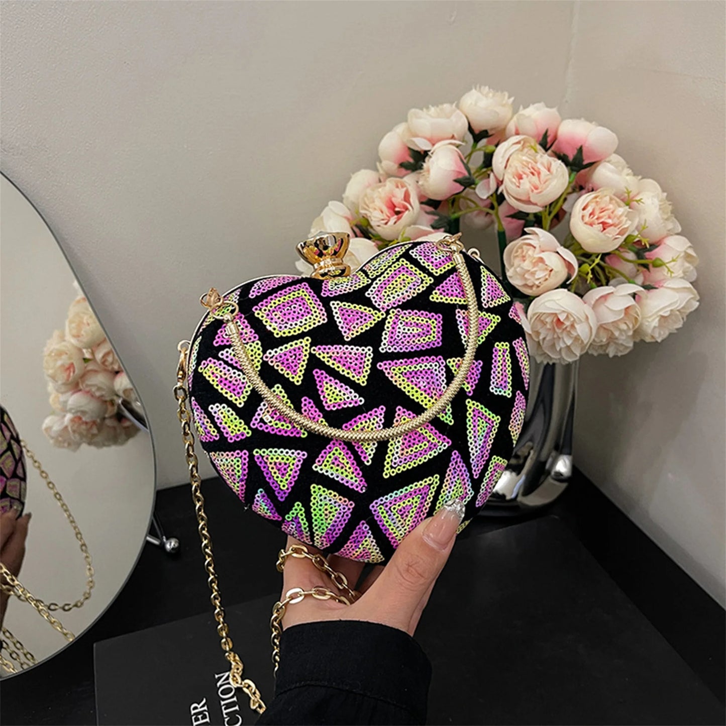 Clutch Purse Detachable Chain