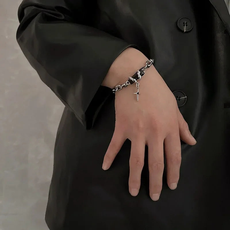 Bracelet Stainless Steel Zircon Star Chain Bracelet