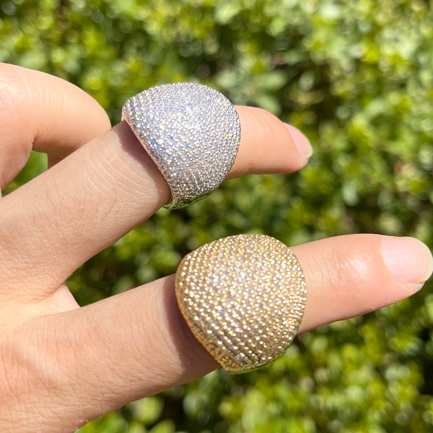 Ring Zirconia Jewelry Bubble Letter Iced Out
