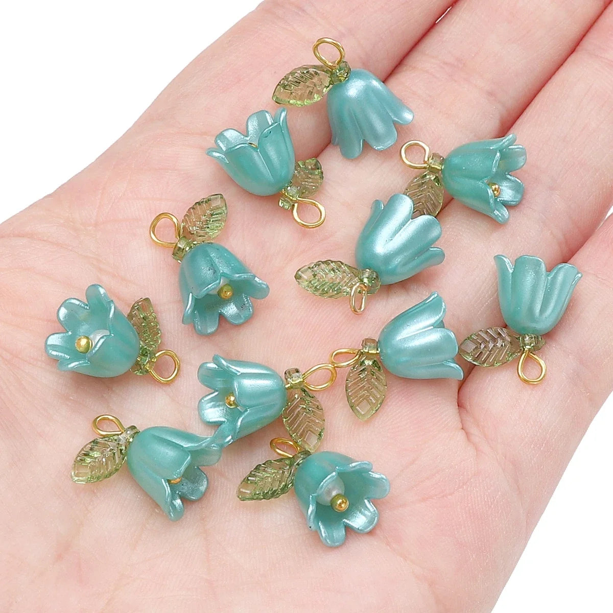 Acrylic Lily of the Valley Flower Bud Beads for Jewelry