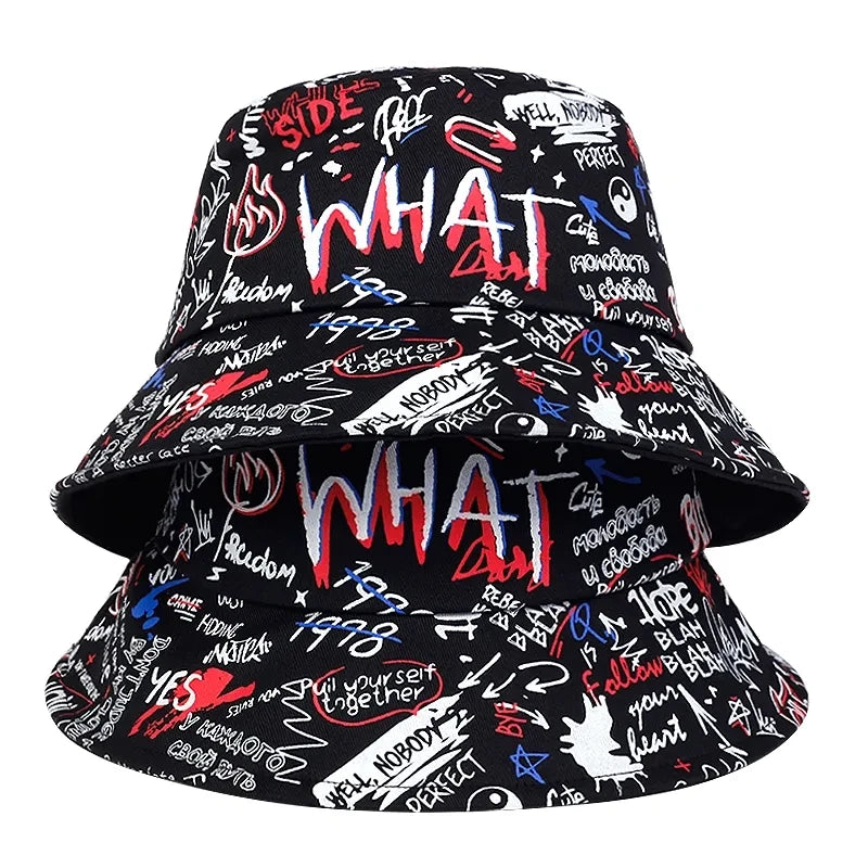 Hat Graffiti Print Bucket Hat Sun Protection