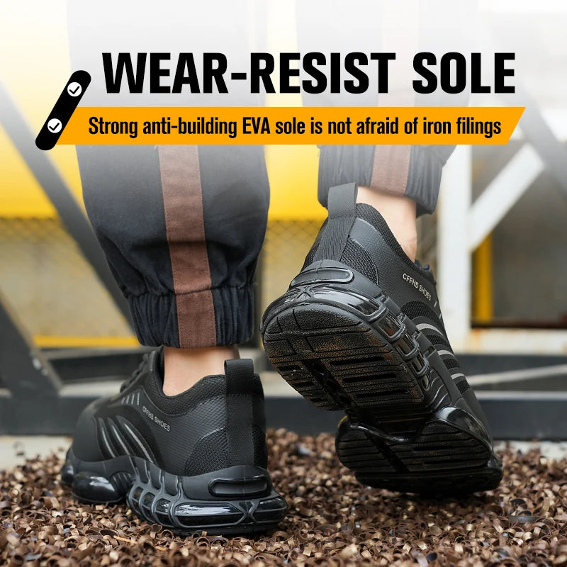 Mens Breathable Lightweight Anti Puncture Safety Shoes For Men