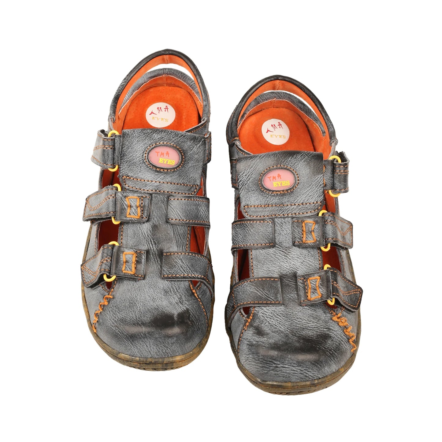 Women's Leather Sandal Closed Toe With Hook Loop