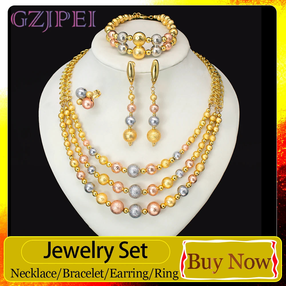 Jewelry Set Four Piece Fashion Jewelry Set Necklace Bracelet Earrings Ring