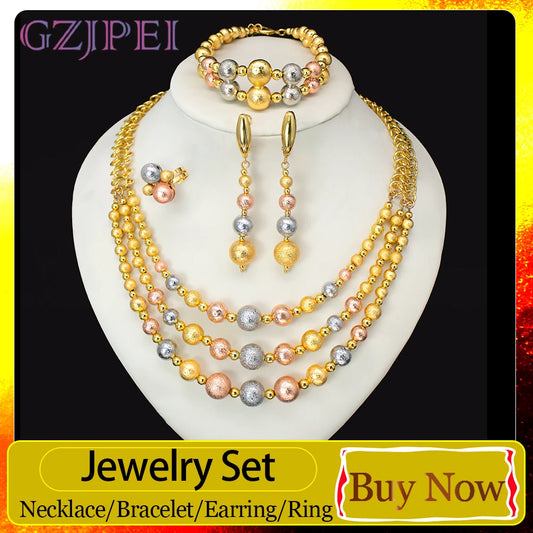 Jewelry Set Four Piece Fashion Jewelry Set Necklace Bracelet Earrings Ring