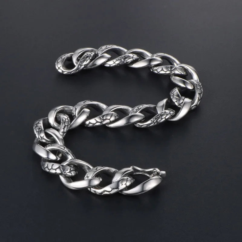 CE168 Titanium Steel Gothic Snake Pattern Retro Bracelet