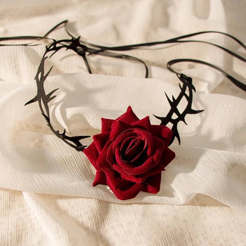 Necklace Rose Thorn Lace Choker Necklace