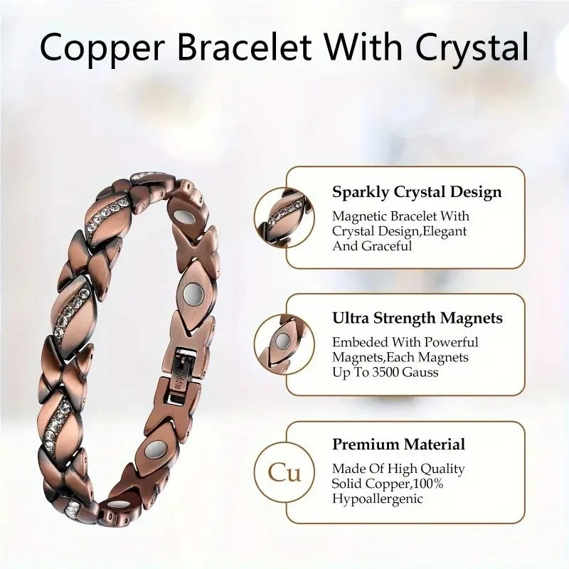 Copper Magnetic Crystal Bracelets Pure Cooper