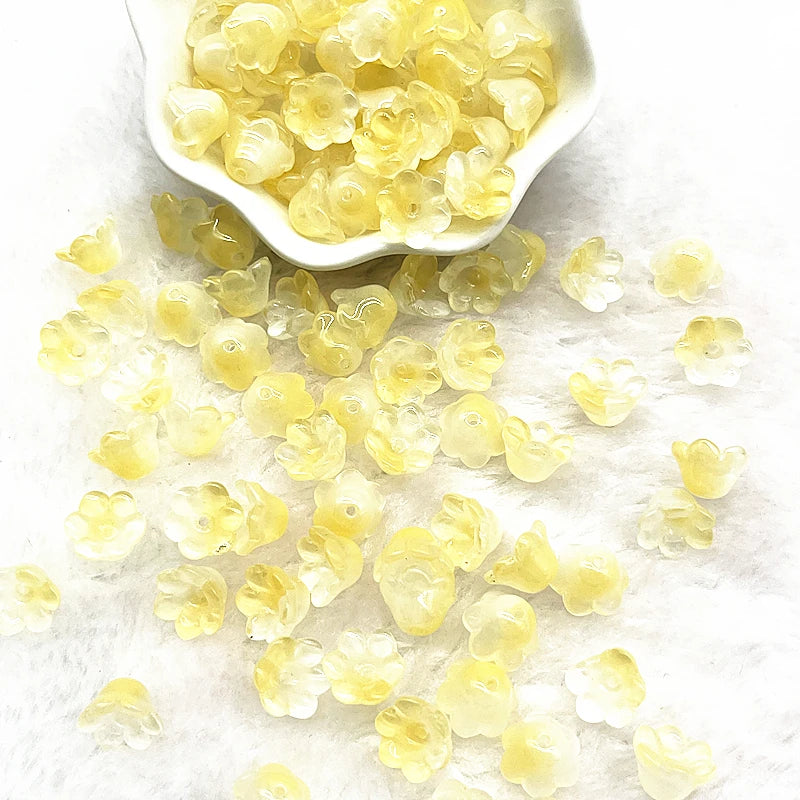HWYCRRGT Glass Lampwork Beads Caps For Jewelry Making DIY Bracelets Hairpins