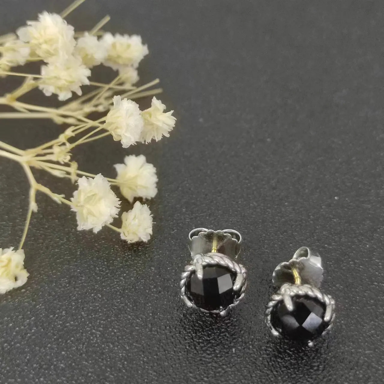 Sterling Silver Zircon Stud Earrings 925