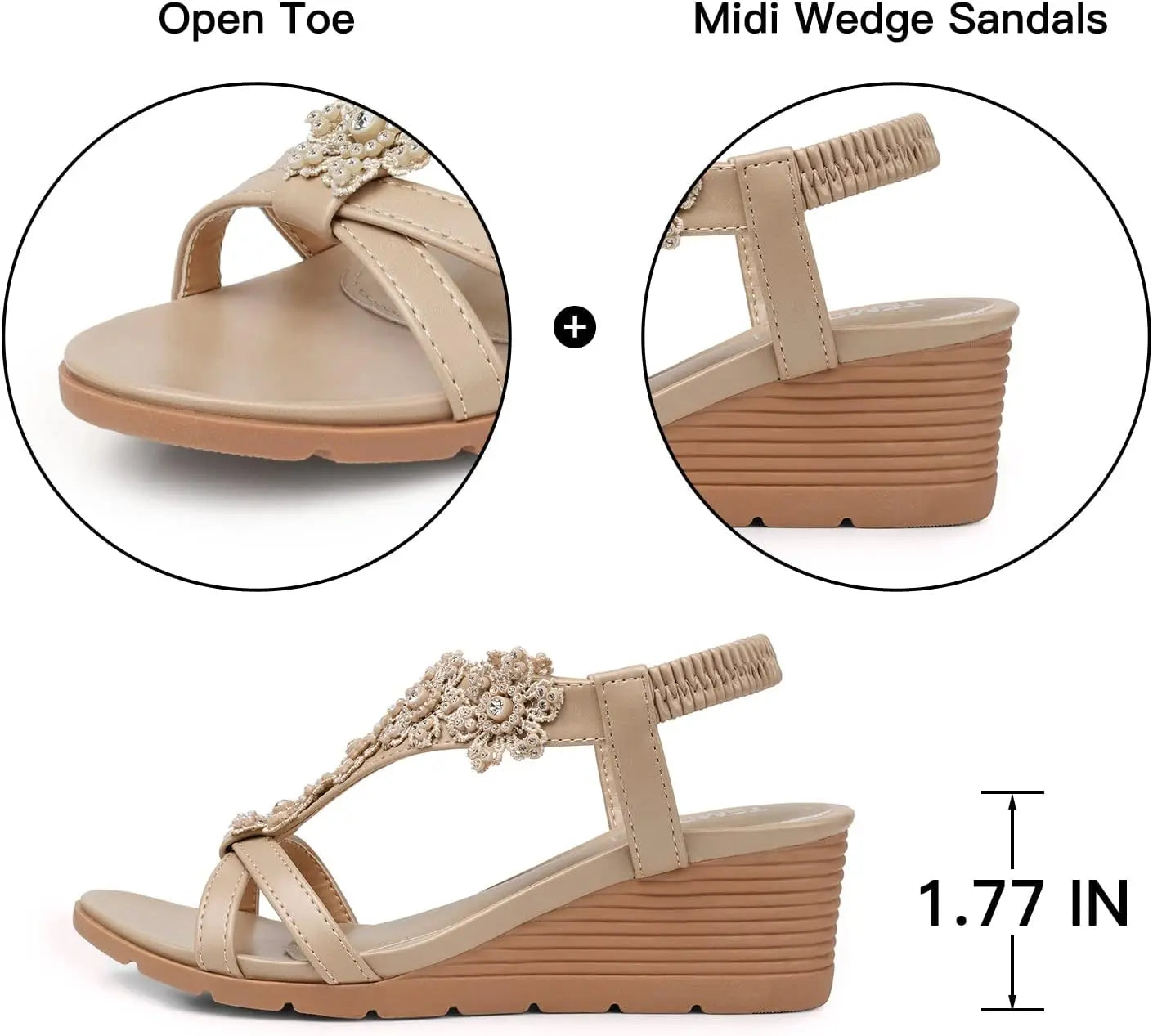 Sandal Wedge Flower Design