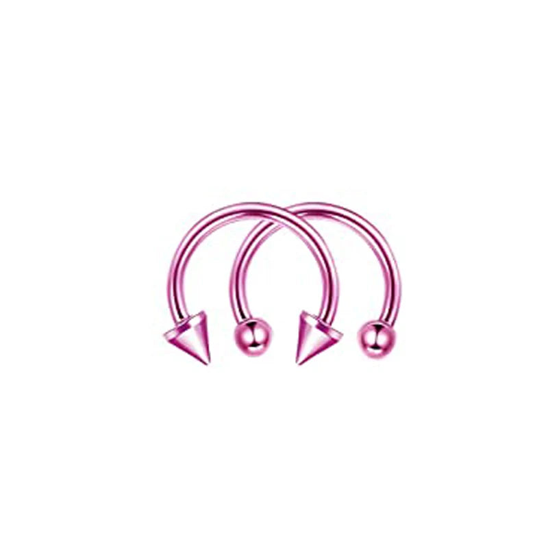 Stainless Steel Nose Hoop and Septum Ring Set 2pcs