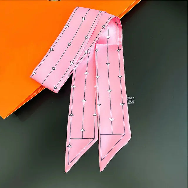 Scarf Skinny Plaid Silk Accessory