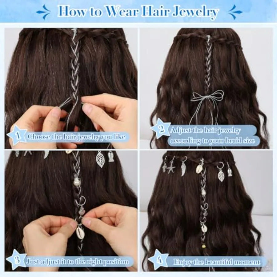 Hair Jewelry For Braids And Dreadlocks Accessories Metal Cuffs Clips