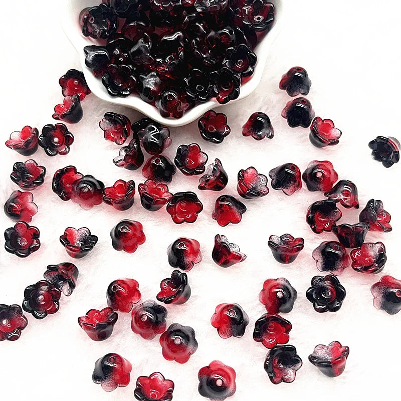 HWYCRRGT Glass Lampwork Beads Caps For Jewelry Making DIY Bracelets Hairpins