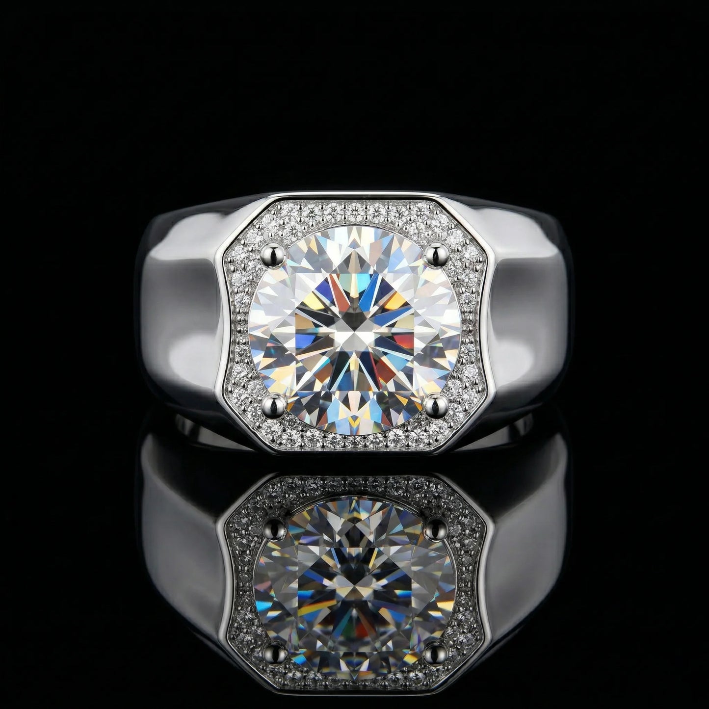 Moissanite Ring S925 Sterling Silver GRA Certified