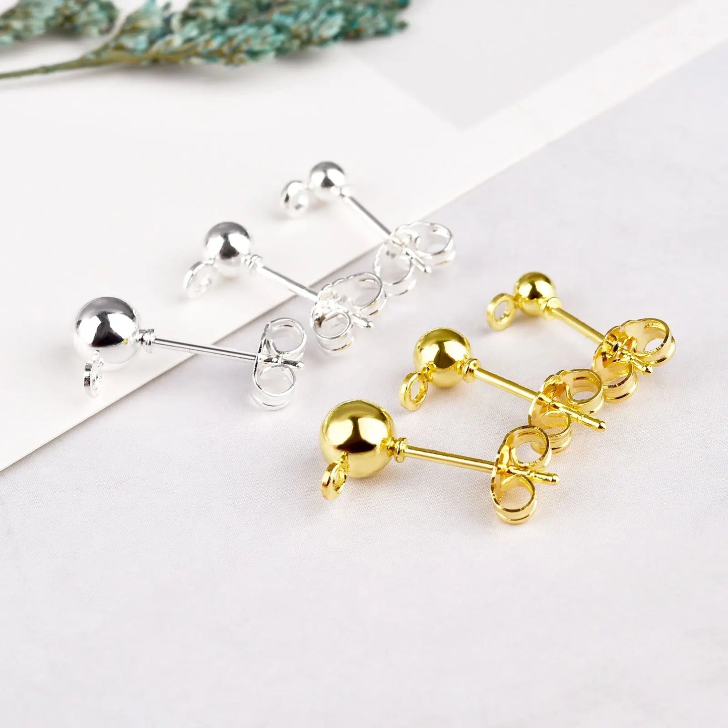 925 Silver Earring Studs Blank Post Base Pins