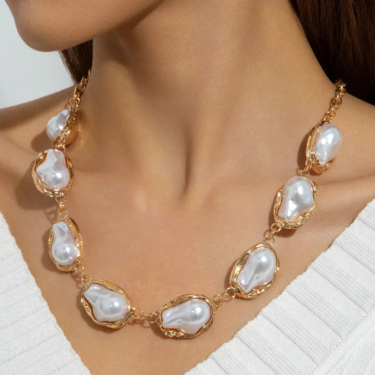Earrings & Necklace Pearl Set