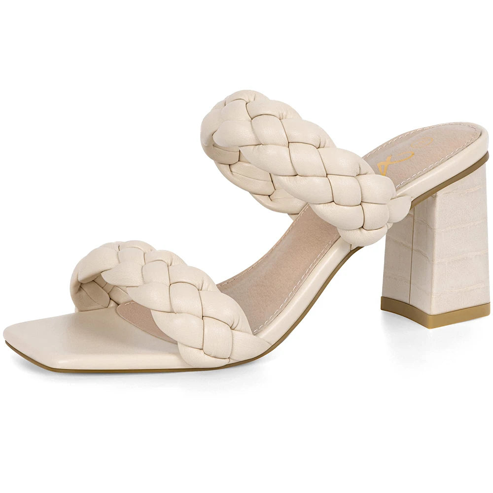 Sandals Women's Braided Heels  Open Toe