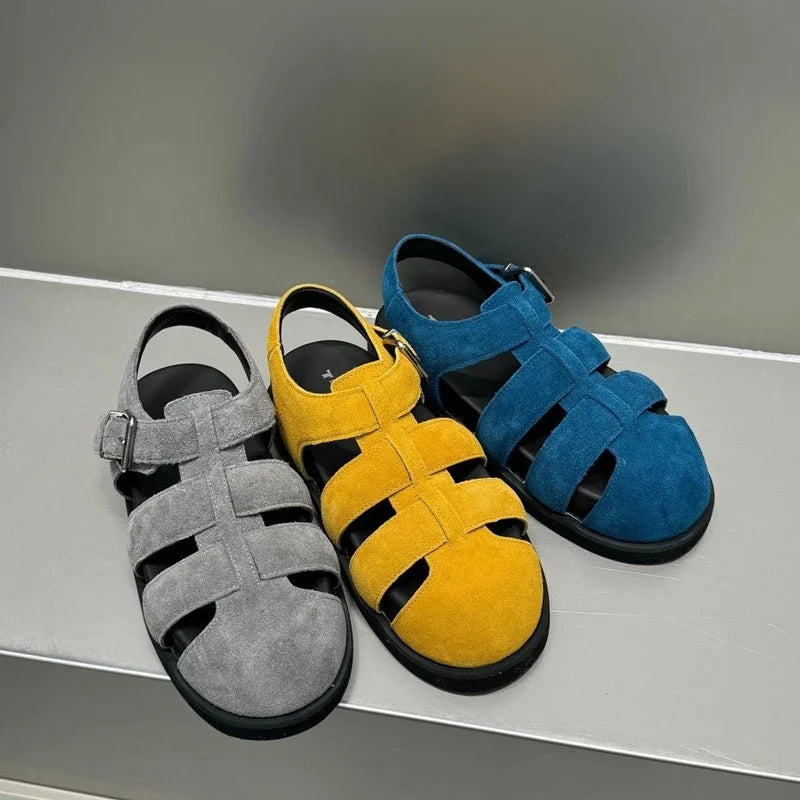 Sandals Womens Flat Genuine Leather